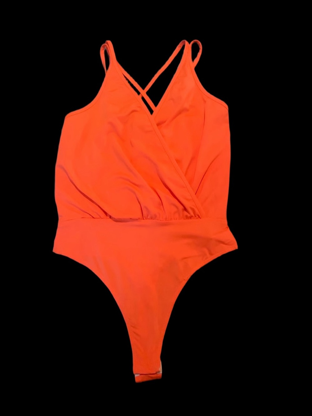 Topshop Bright Orange Draped Bodysuit. Size 4.     152
